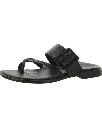 Vionic Julep Leather Thong Slide Sandals - Black