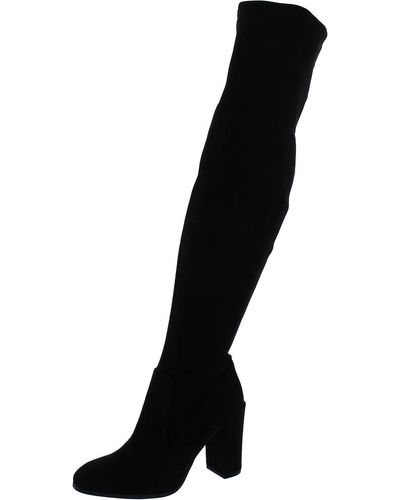Kenneth Cole Justin Otk Faux Suede Tall Over-the-knee Boots - Black
