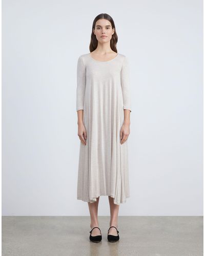 Lafayette 148 New York Feather Weight Jersey Scoop Neck Dress - White