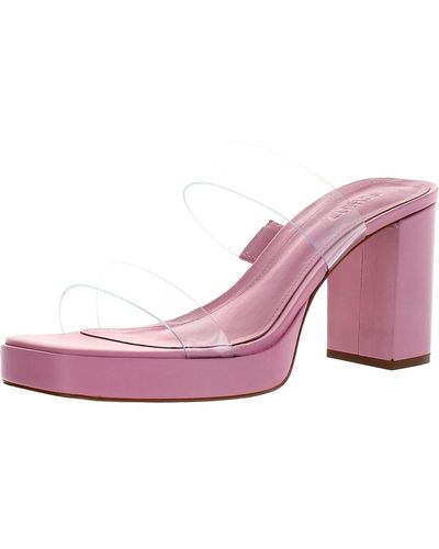 SCHUTZ SHOES Ariella Transparent Block Heel Platform Sandals - Pink