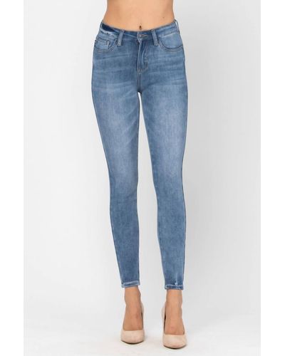 Judy Blue High Waist Thermal Skinny Denim 88206 In Blue