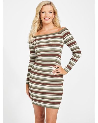 Guess Factory Marian Striped Sweater Dress - Natural