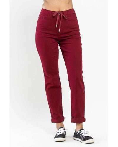 Judy Blue Pull On jogger - Red