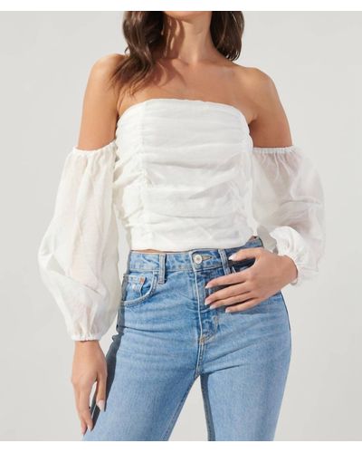 Sugarlips Ruched Off The Shoulder Top - White