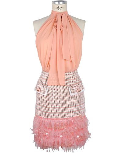 Elisabetta Franchi Antique Sequin Pocketed Dres Duo - Pink