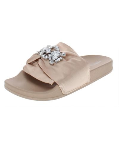Kenneth Cole Pool Jewel Satin Embellished Slide Sandals - Pink