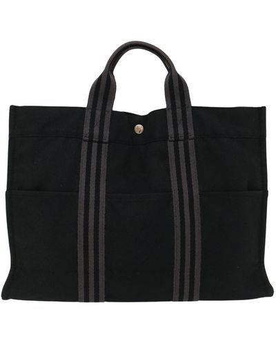 Hermès Herline Cotton Tote Bag (pre-owned) - Black