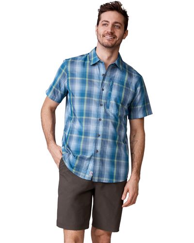 Free Country Excursion Short Sleeve Poplin Shirt - Blue