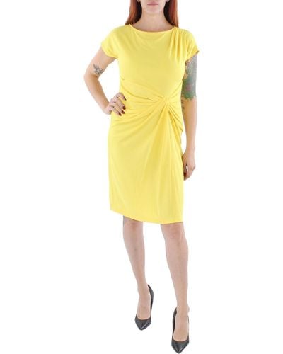 Lauren by Ralph Lauren Twist Front Mini Wear To Work Dress - Yellow