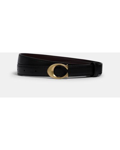 COACH Signature Buckle Belt, 18 Mm - Black