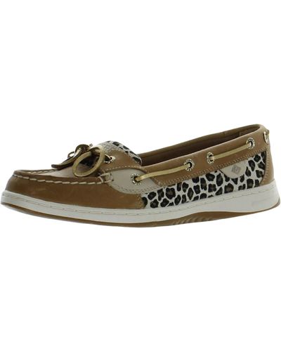 Sperry Top-Sider Angelfish Leather Cheetah Print Boat Shoes - Multicolor