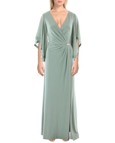 Lauren by Ralph Lauren Kimono Sleeve Long Evening Dress - Green