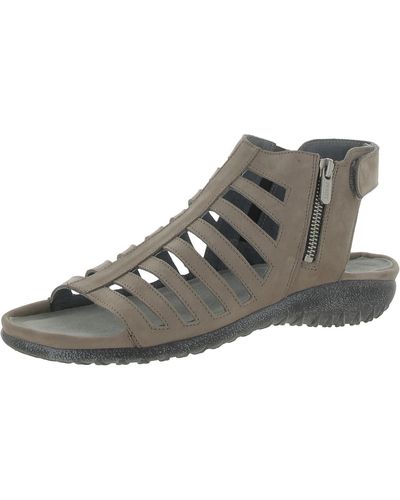 Naot Pitau Zipper Open-toe Gladiator Sandals - Gray