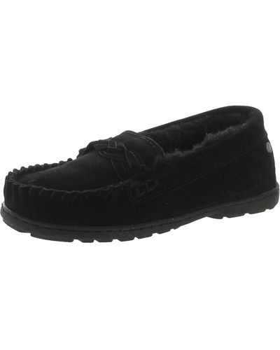 BEARPAW Anne Slip On Comfortable Moccasin Slippers - Black