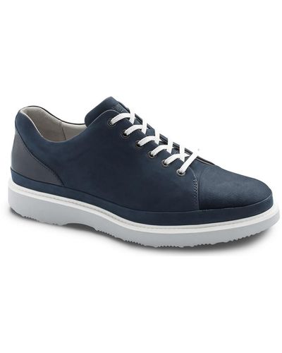Samuel Hubbard Shoe Co. Hubbard Fast Padded Insole Leather Casual And Fashion Sneakers - Blue