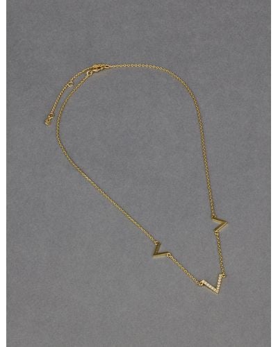 Lucky Brand 14k Gold Plated Delicate Necklace - Gray