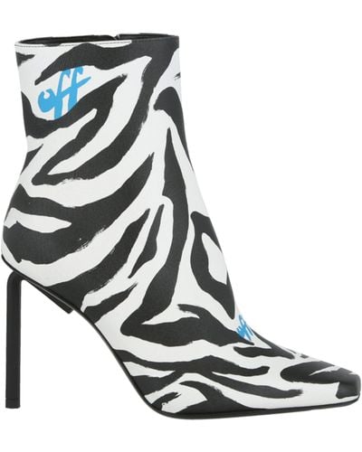 Off-White c/o Virgil Abloh Allen Zebra-print Leather Ankle Boots - Black