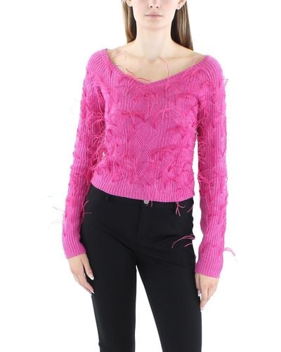 Cult Gaia Merino Wool Blend Merino Wool Pullover Sweater - Pink