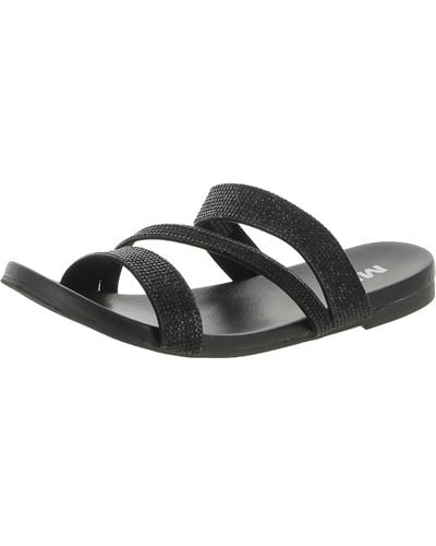MIA Paris Rhinestone Flip-flop Slide Sandals - Black