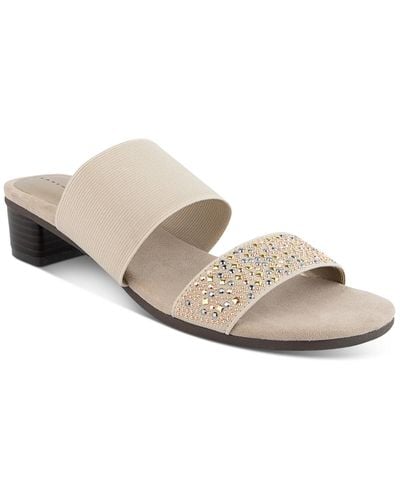 Karen Scott Edethh Embellished Slip On Slide Sandals - Blue