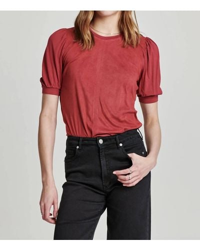 Another Love Nisha Bubble Short Sleeve Top - Red