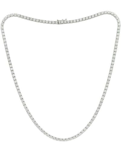 Diana M. Jewels 7.00 Diamonds Tennis Necklace - Metallic