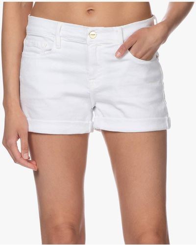 FRAME Le Cut-off Cuffed Shorts - White