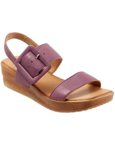 BUENO Marcia Faux Leather Square Toe Platform Sandals - Pink