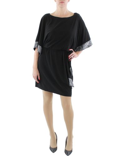 Jessica Howard Knit Sequined Cocktail And Party Dress - Black