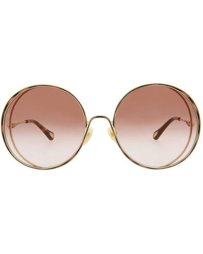 Chloé Round-frame Metal Sunglasses - Brown