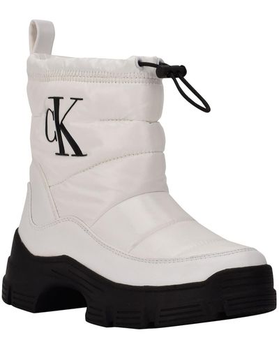 Calvin Klein Delicia Quilted Ankle Winter & Snow Boots - Black