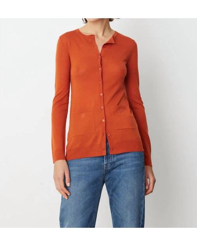 Totême Fine Knit Merino Cardigan - Orange