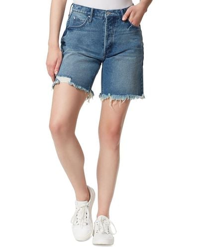 Jessica Simpson Faded Low-rise Denim Shorts - Blue