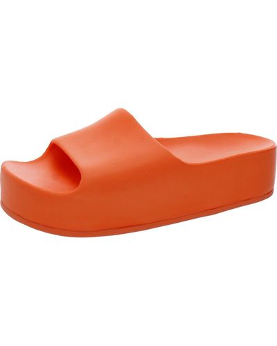 Nine West Pool 3 Flatform Cushioned Footbed Pool Slides - Orange