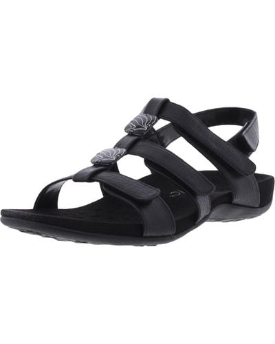 Vionic Amber Ankle Strap Open Toe Strappy Sandals - Black