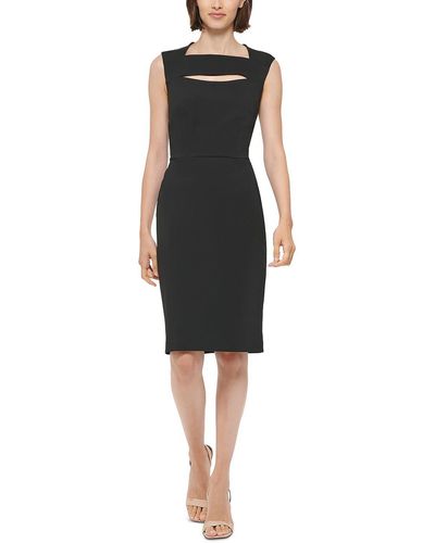 Calvin Klein Cut-out Sleeveless Sheath Dress - Black