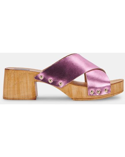 Dolce Vita Owan Sandals Pink Metallic Leather