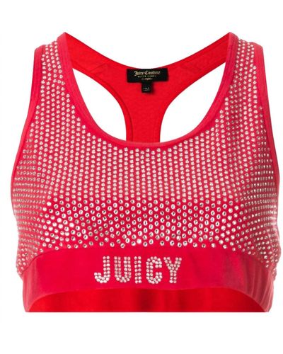 Juicy Couture Velour Sports Bra - Red