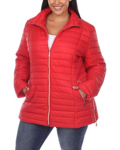 White Mark Plus Warm Winter Puffer Jacket - Red