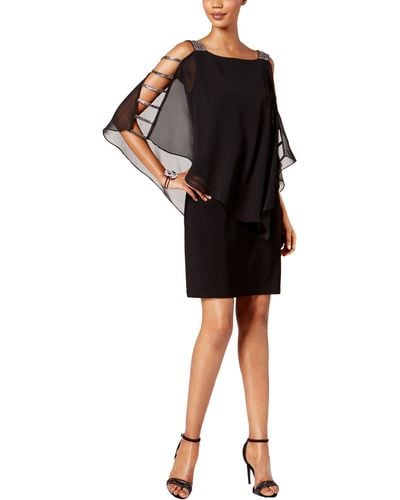Msk Chiffon Embellished Cocktail Dress - Black