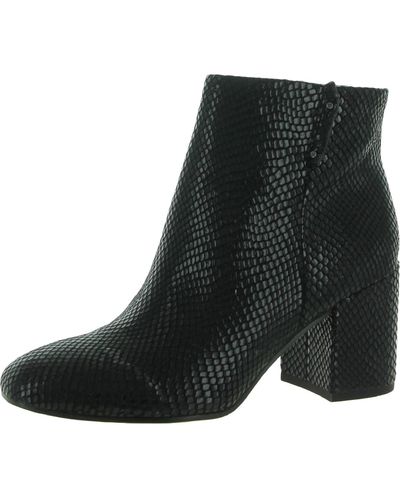 Franco Sarto Tenton Snake Print Dress Ankle Boots - Black