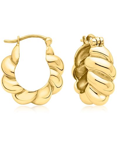 Ross-Simons 18kt Gold Over Sterling Shrimp Hoop Earrings - Metallic