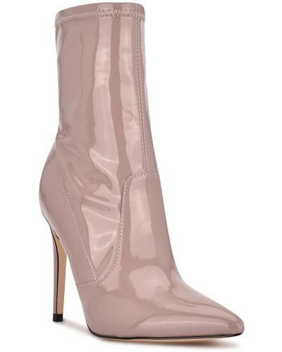 Nine West Jody 3 Patent Pointed Toe Booties - Pink