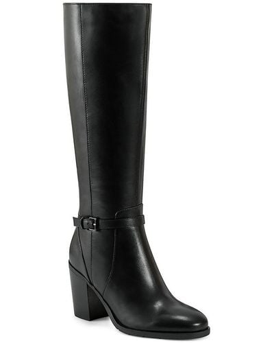 Easy Spirit Imani Leather Belted Mid-calf Boots - Black
