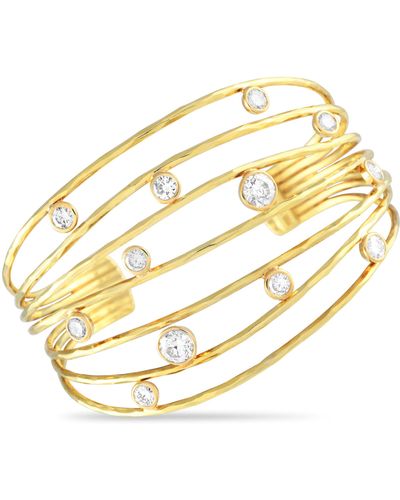 Robert Lee Morris 18k Yellow 3.86ct Diamond Wire Cuff Bracelet Rl03-040824 - Metallic
