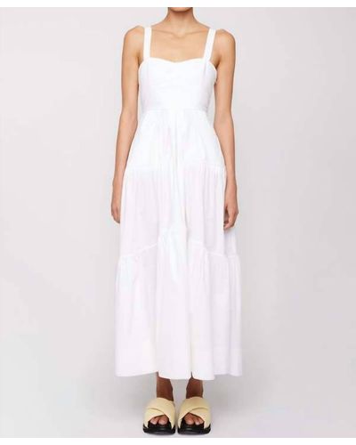 A.L.C. Lily Lace Up Cut Out Tiered Maxi Dress - White