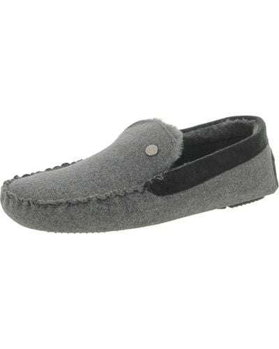 Steve Madden P-fire Faux Fur Lined Slip-on Moccasin Slippers - Gray
