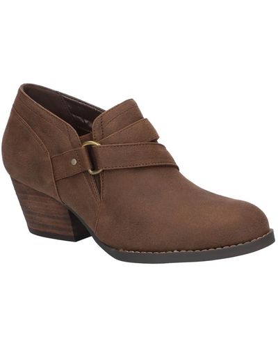 Bella Vita Odette Faux Suede Ankle Booties - Brown