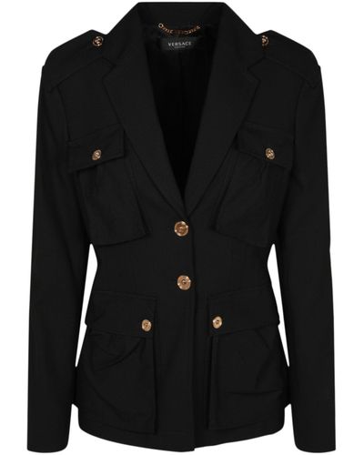 Versace Buttoned Blazer - Black