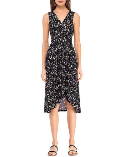 B Collection By Bobeau Knit Floral Midi Dress - Black